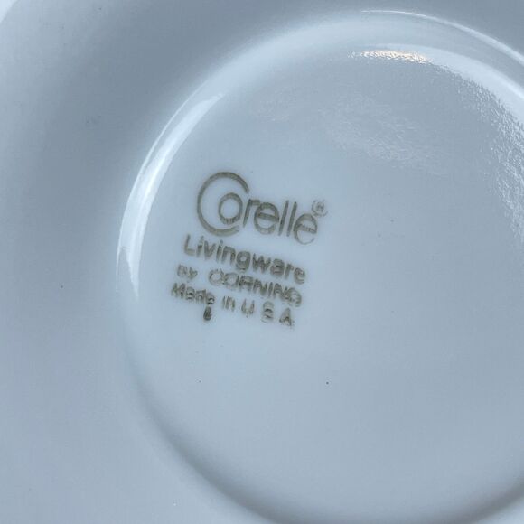 Vintage Corelle Spring Blossom Teacup And Saucer Crazy Daisy Green Flowers - Picture 8 of 8